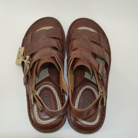 Born Mens Miguel Dark Brown Leather Fishermans Sandals 13M main image 14